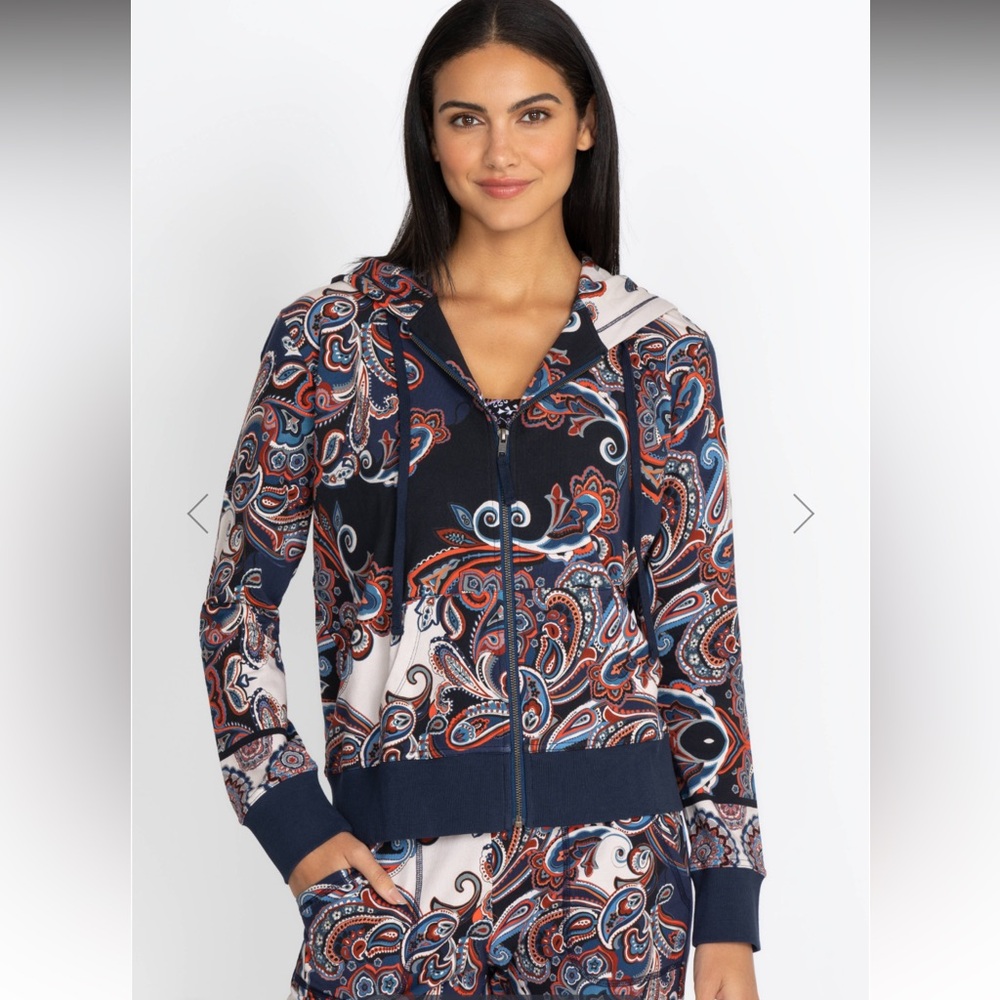 Johnny Was‎ Paisley Modern Zip Up Hoodie XL